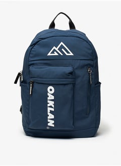 Oaklan by Shoexpress Boys by Shoexpress Logo Print Backpack with Adjustable Straps - 42x30x16 cm  - Image 1