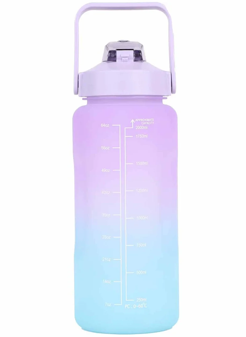 Prickly Pear Purple Gradient 2L Water Bottle With Straw And Carry Handle