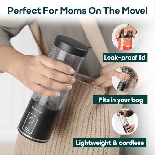 InstaCuppa Portable Blender Bottle – USB Rechargeable, 450ml, 304 Stainless Steel Blades, 22000 RPM, Quick Blend & Pulse Mode, Child Lock, for Smoothies, Shakes, Baby Food, Travel-Friendly - Image 5