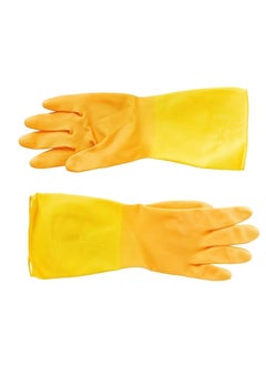 MEDROYAL NO.1 GLOVE MEDROYAL NO1 GLOVE Reusable Household TwoTone Cleaning Dish Gloves Professional Natural Rubber Latex Gloves Kitchen Dishwashing Working Painting Gardening Pet Care Long Sleeves Large 2Pairs 