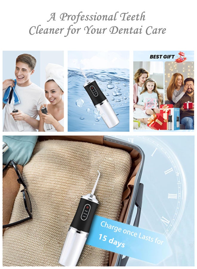 Generic Electric Water Flosser Cordless for Teeth, 3 Modes 4 Jet Tips Cleaning and Flossing Water Dental,Portable Floss Teeth Irrigator Oral Water Flossed Rechargeable Tonsil Stone for Travel Home Braces Bridges Care  - Image 4