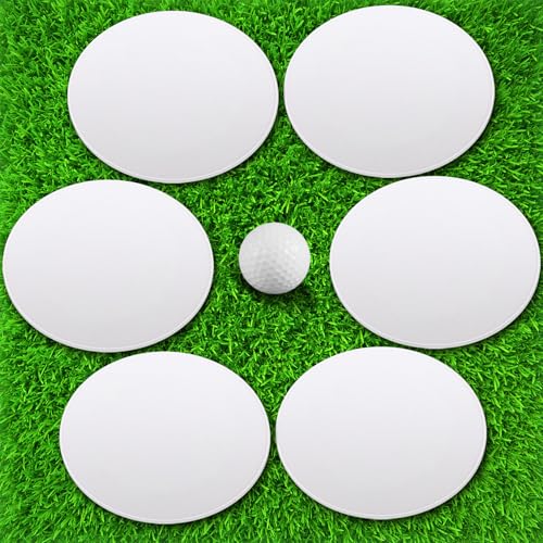 RoundFunny 6 Pcs Golf Putting Target Hole Cup Bulk Golf Goal Circles Putt Disk Green Accessories for Golfers Putting Training Indoors Practice Outdoors AidWhite - Image 1