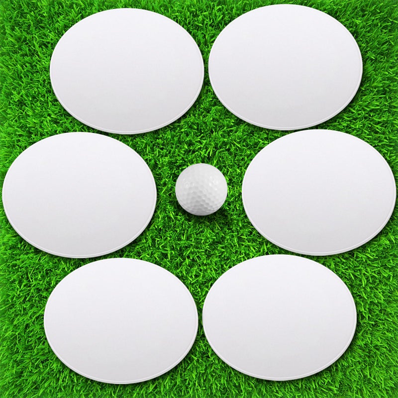 RoundFunny 6 Pcs Golf Putting Target Hole Cup Bulk Golf Goal Circles Putt Disk Green Accessories for Golfers Putting Training Indoors Practice Outdoors AidWhite - Image 2