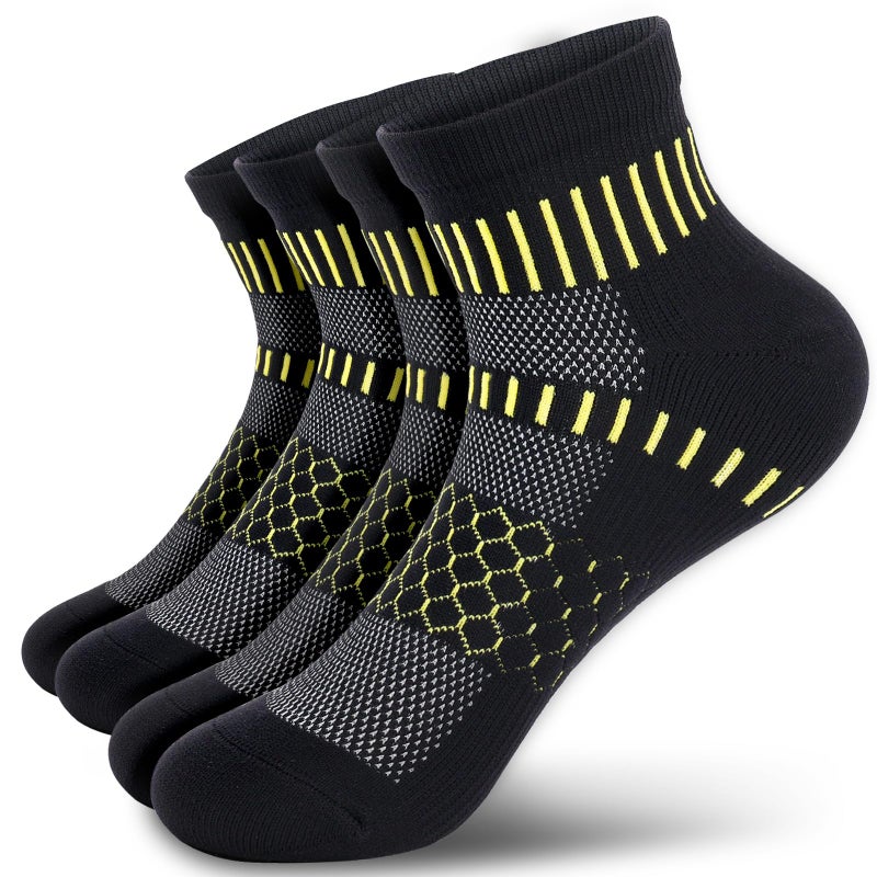 IRAMY Ankle Compression Socks for Women Men Coolmax Moisture Wicking Running Socks Plantar Fasciitis Relief 2 Pairs - Image 1