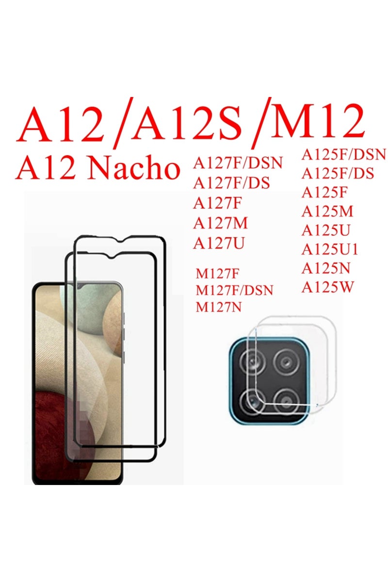A12S M12 A12 Nacho 2+2 Tempered Glass For SAMSUNG A12 M12 A125F A125U A12S A125F/DS A127F M127F A12