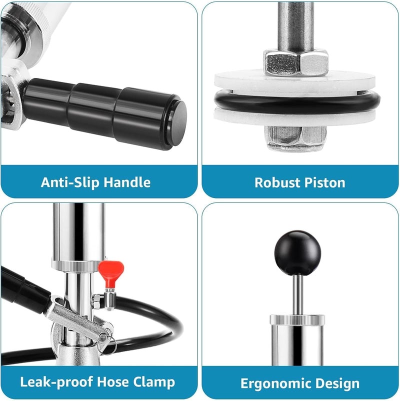 Imaictuu 4" Beer Party Pump Keg Tap for US Sankey Keg, American D-System Keg Pump Chrome-Plated Beer Tap Dispenser for Picnic with Beer Line Faucet Parts - Image 4