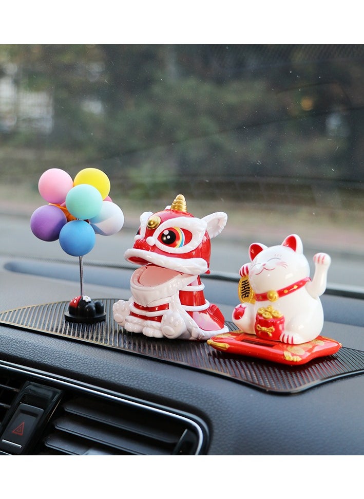 Radar Solar Powered Lion Dance Car Interior Decoration 
