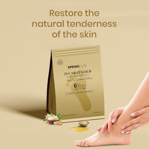 Spring H2O 24 Carat Gold Manicure & Pedicure - 60g | Kit Increase Radiance and Stimulates Skin Cells - Image 4