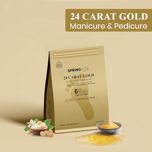 Spring H2O 24 Carat Gold Manicure & Pedicure - 60g | Kit Increase Radiance and Stimulates Skin Cells - Image 2