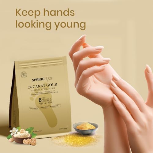 Spring H2O 24 Carat Gold Manicure & Pedicure - 60g | Kit Increase Radiance and Stimulates Skin Cells - Image 3