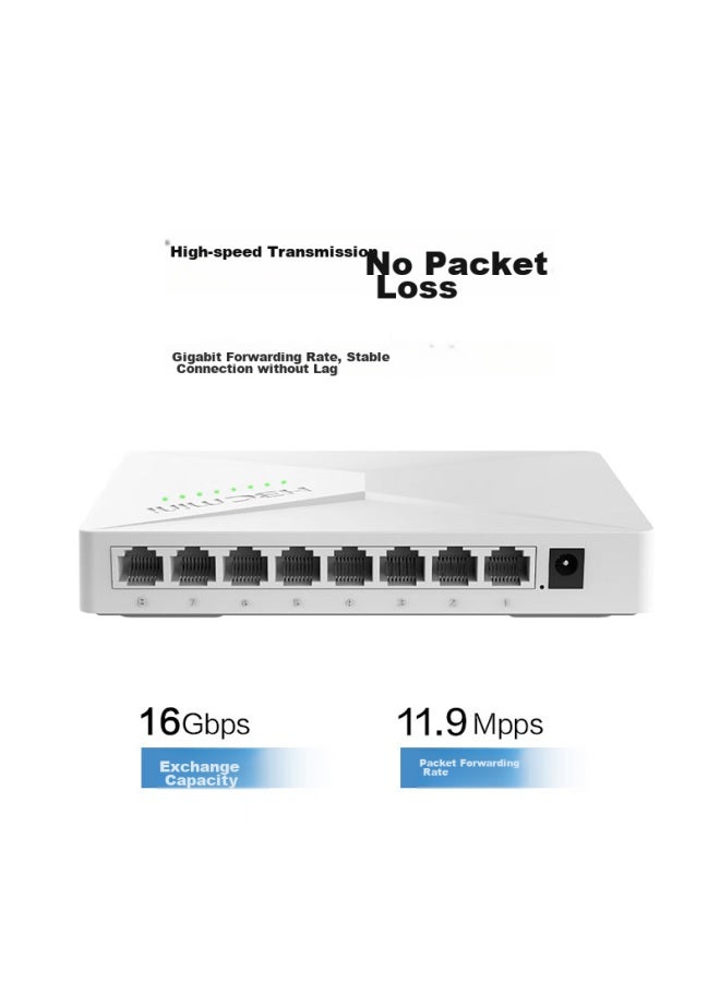 H3c 8-port Gigabit Switch, Enterprise-grade Switch, Home And Dormitory Surveillance Network Cable Splitter, Compatible With 100mbps, S2g - Image 2