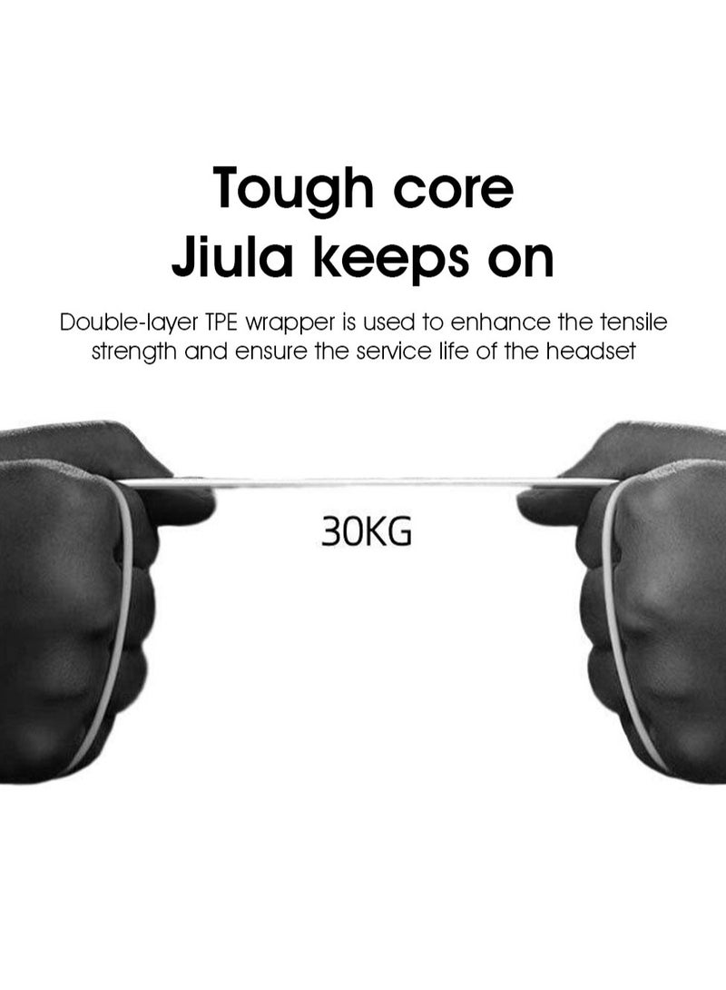 AROAQ 3.5mm Stereo In Ear Headphones, Universal Wired Control Earphone, Comfortable Hifi Sound Sports Music Earbuds, Portable Stylish Wired Headsets With Microphone And Button Control, (1pc, White) - Image 2