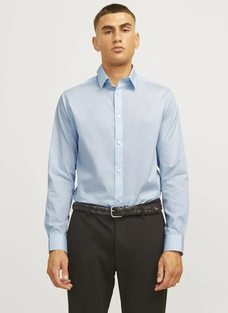 JJ Rebel Long sleeve slim fit solid shirt