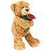 Aqushymallow Cow Teddy Bear Plush Toy Hugging a Red Rose or a Heart Romantic Teddy Bear Plush Doll Valentines Day Birthday Girls Gift Brown Bear Rose - Image 4