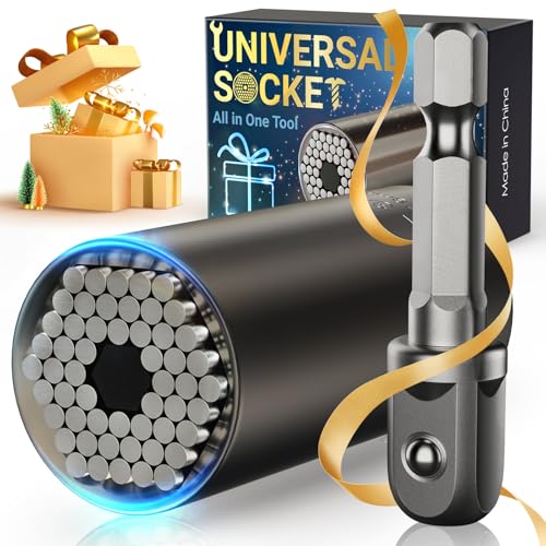 SOOFUN Super Universal Socket Tools Gifts for Men Stocking Stuffers Christmas Gifts Idea Cool Stuff Gadgets for Men Grip Socket Set Power Drill Adapter Gifts for Dad Husband Him Women