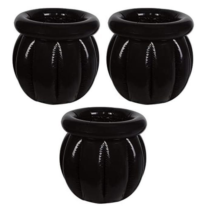 Beistle Inflatable Cauldron Coolers, 3 Pack, 18 x 22, Holds 48 12 oz Cans, Plastic, Multicolored