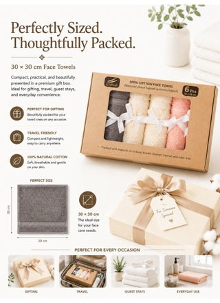 Multicolor Face Towel Set