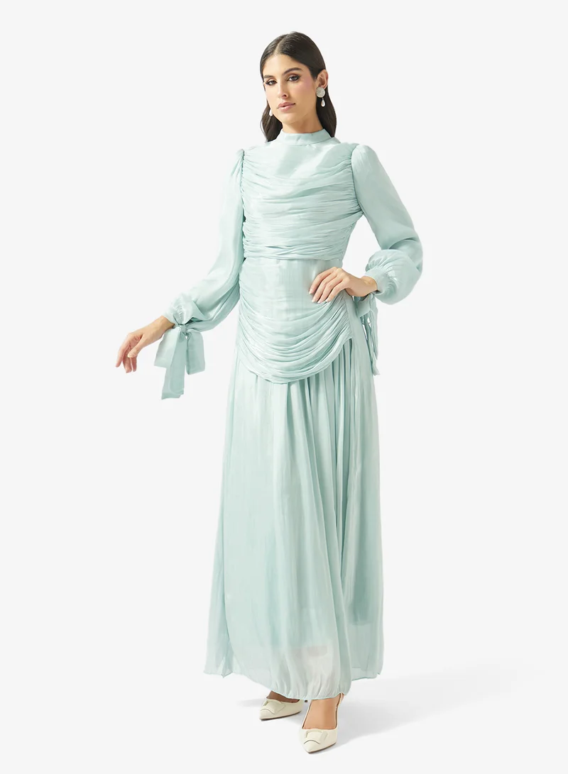 Ruched Sequin Maxi Dress