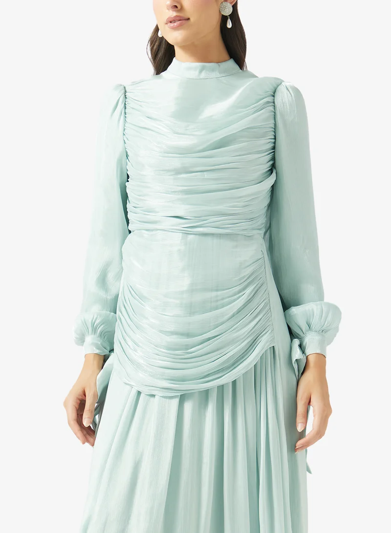 Fyor  Ruched Sequin Maxi Dress for Women | Best Price UAE