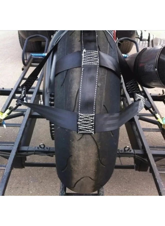 Black Motorcycle Rear Strap Secure Rear Wheel Fastening For Easy Storage - Image 5