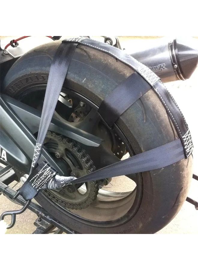 Black Motorcycle Rear Strap Secure Rear Wheel Fastening For Easy Storage - Image 4