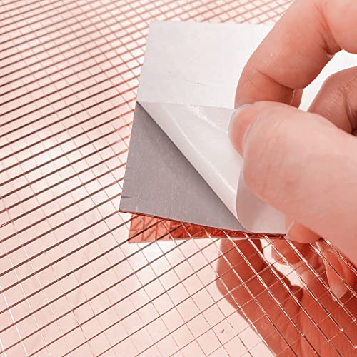 REDODECO Real Glass Silver Mirrors Mosaic Tiles Sticker for Craft Square Glass Tiles Self Adhesive,5mm by 5mm (Rose Gold, 2400PCS) - Image 5