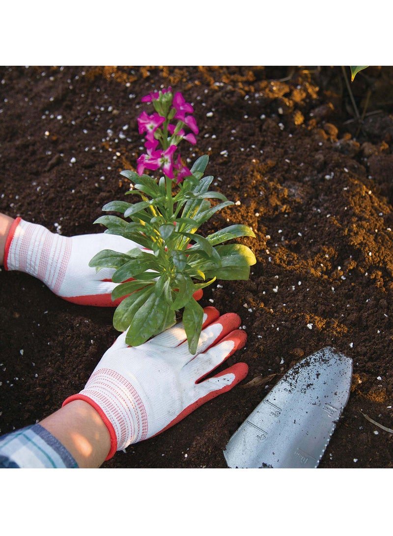 KASTWAVE Gardening Gloves for Women and Ladies, 2 Pairs Breathable Rubber Coated Yard Garden Gloves, Outdoor Protective Work Gloves with Grip (One Size, Red + Green)  - Image 5