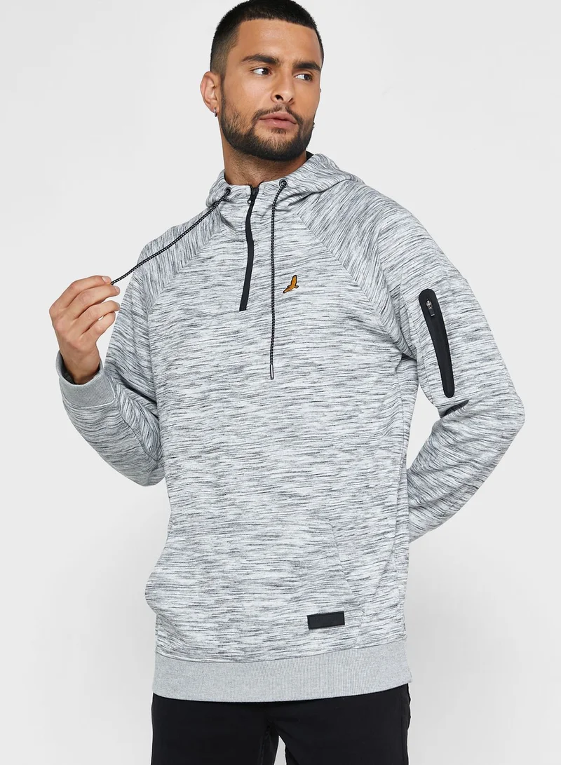 BRAVE SOUL Raglan Sleeve High Neck Hoodie