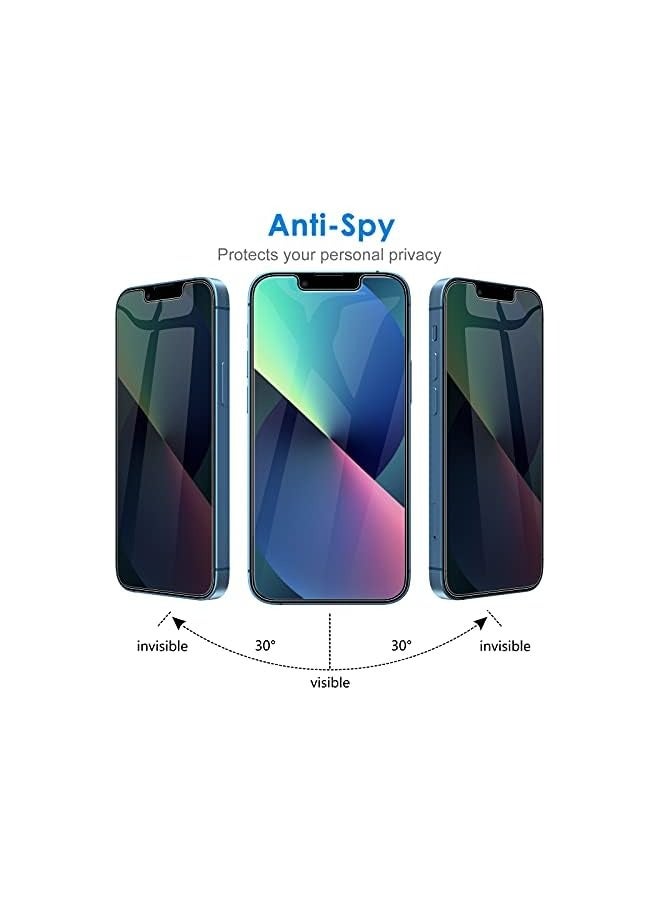 PROMASS Privacy Screen Protector for iPhone 13/13 Pro 6.1-Inch, Anti Spy Tempered Glass Film, 2-Pack - Image 4