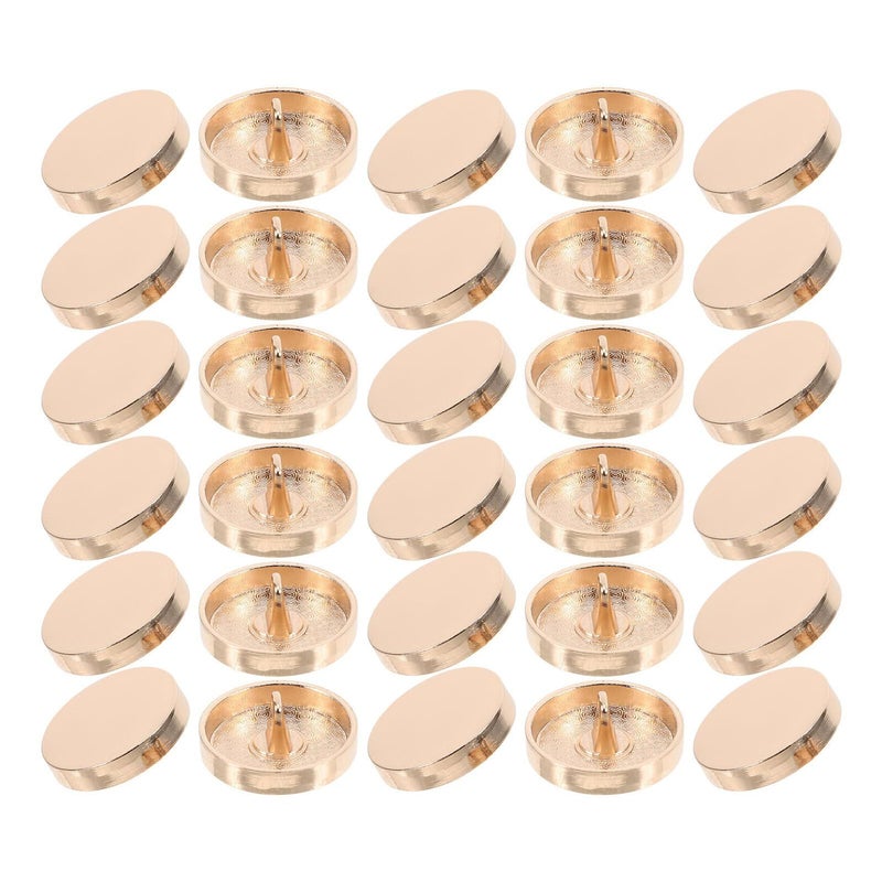 Zinc Alloy Gold Round Flat Buttons 50pcs for Sewing Coats Jackets Suits Crafts - Image 2