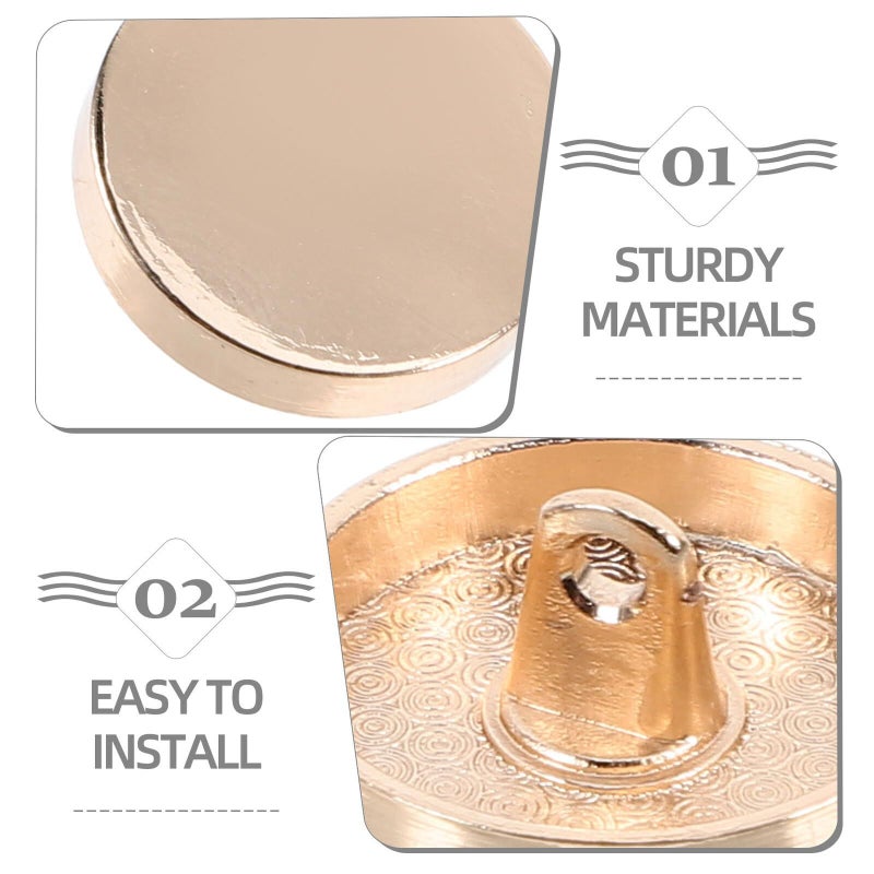 Zinc Alloy Gold Round Flat Buttons 50pcs for Sewing Coats Jackets Suits Crafts - Image 4