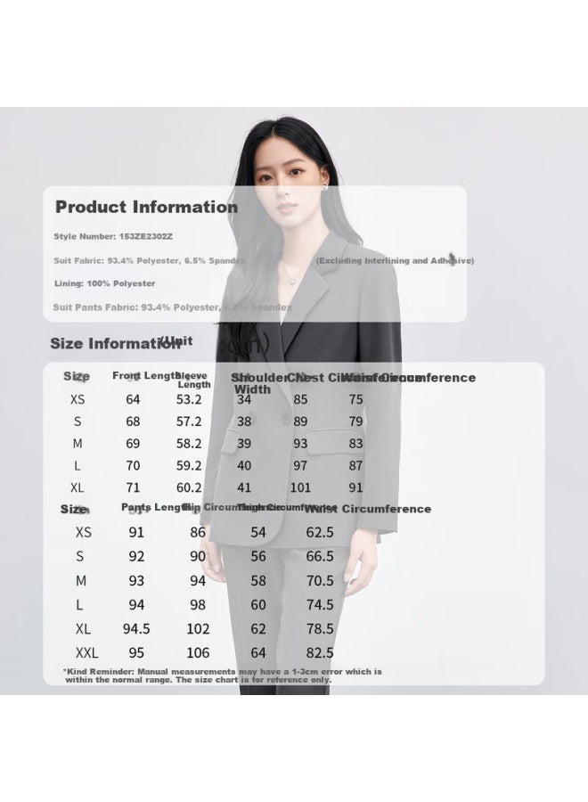 Sentubila Women's Professional Business Interview Commuting Suit Set Spring Autumn Draped Blazer Slim Casual Pants Two-piece Set