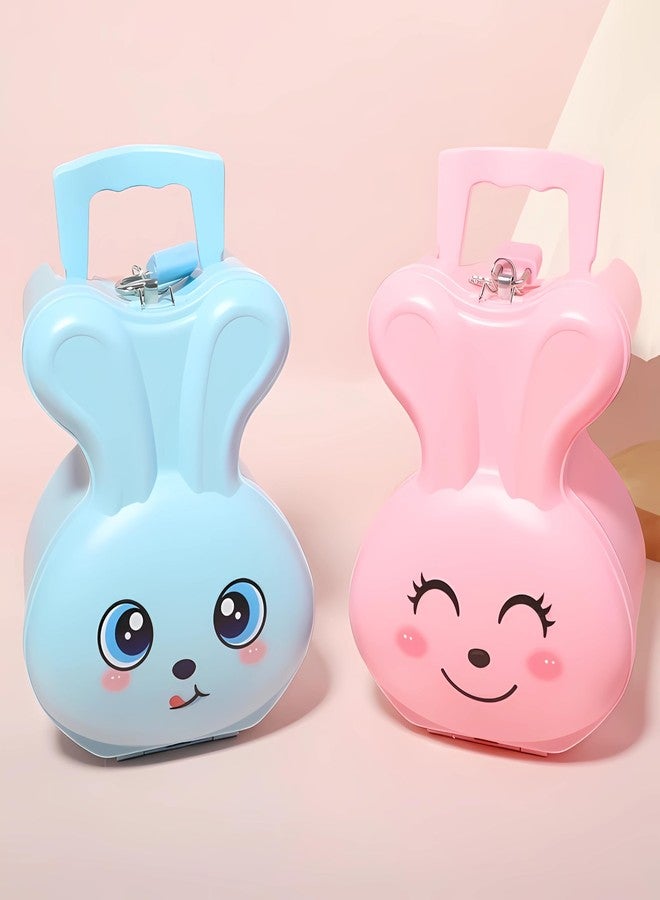 JMK CRAFTS Bunny Coin Box for Kids - Cute Cartoon Design Rabbit Piggy Bank with Lock & Key, Money Saving Plastic Coin Bank, Gullak for Kids, Birthday Return Gifts for Kids (Random Color) - Image 4