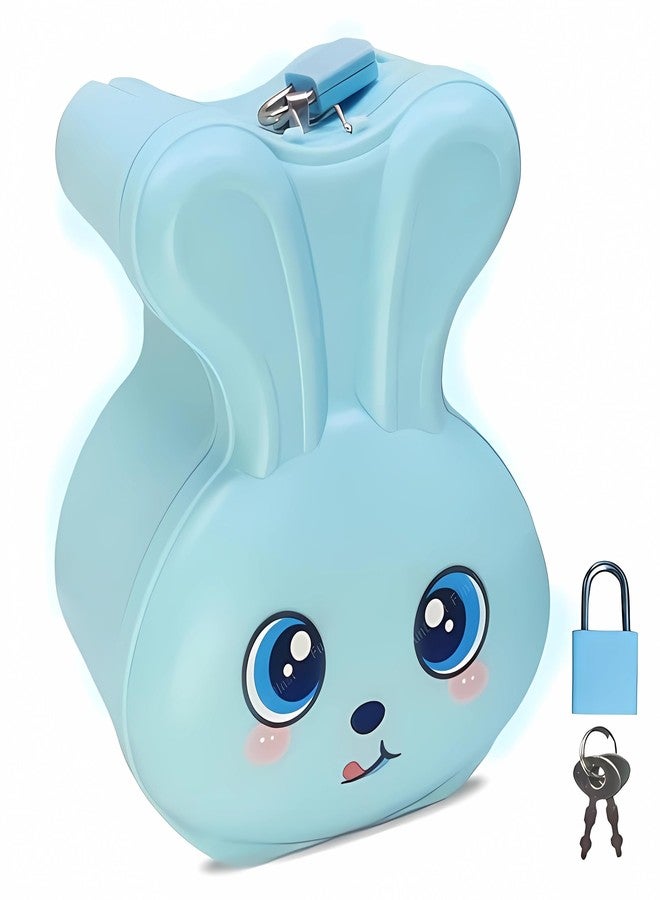 JMK CRAFTS Bunny Coin Box for Kids - Cute Cartoon Design Rabbit Piggy Bank with Lock & Key, Money Saving Plastic Coin Bank, Gullak for Kids, Birthday Return Gifts for Kids (Random Color) - Image 1