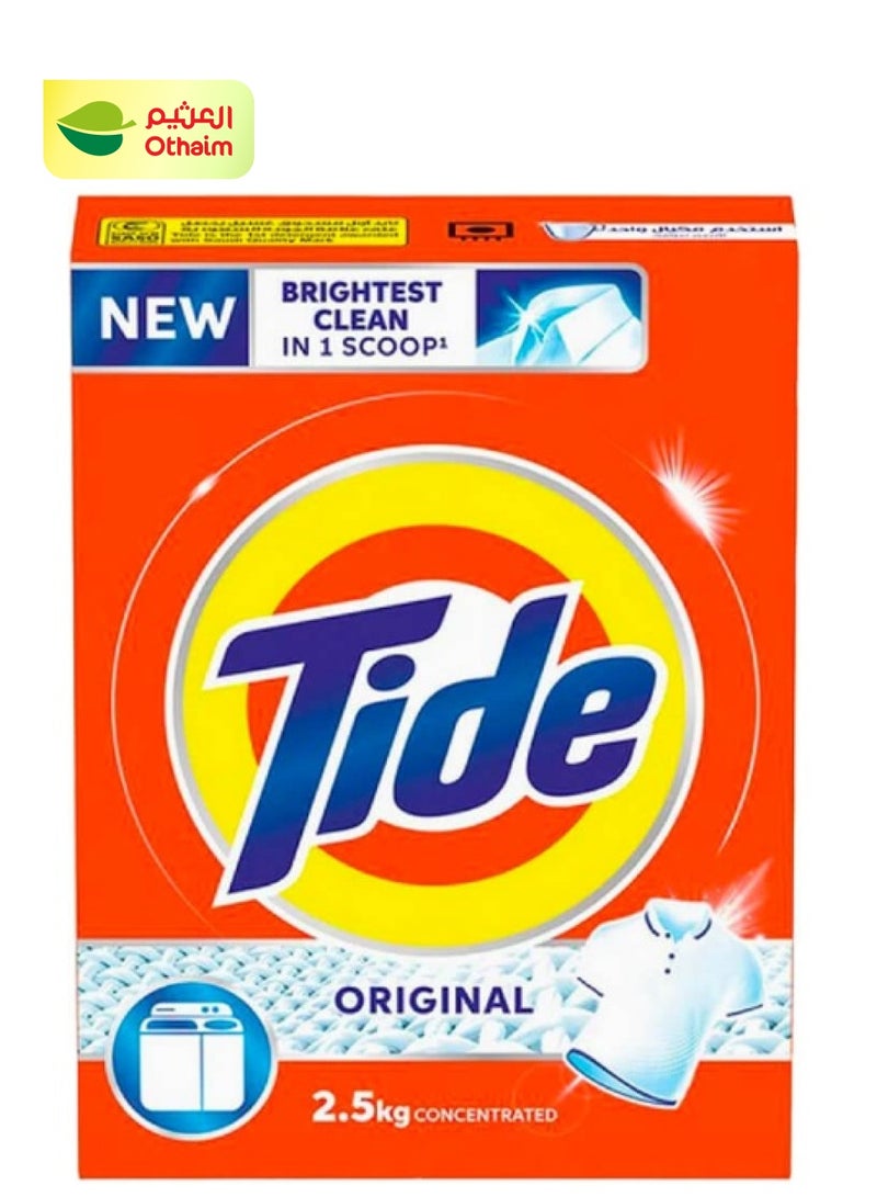 Tide مسحوق غسيل تايد المركز، رائحة أصلية، غسيل يدوي، 2.5 كجم 