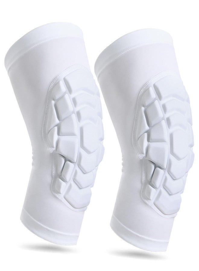 LUODITO Wrestling Knee Pads for Kids Youth Adult, Knee Compression Sleeve for Basketball Volleyball Football, 1 Pair Short Knee Pads Sleeves ((#2) White-2pcs,XSmall) - Image 1