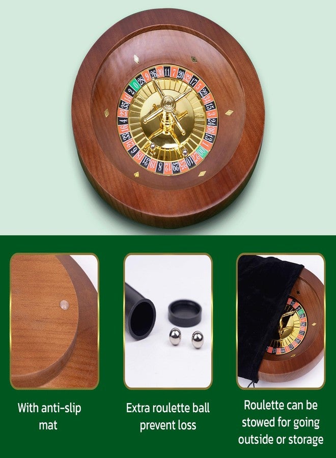 WodGod 10 Inch Wooden Roulette Wheel,Professional Solid Wood Casino Roulette Wheels for Adults,with 4 Roulette Balls,Perfect for Home Game Night and Entertainment Party - Image 5