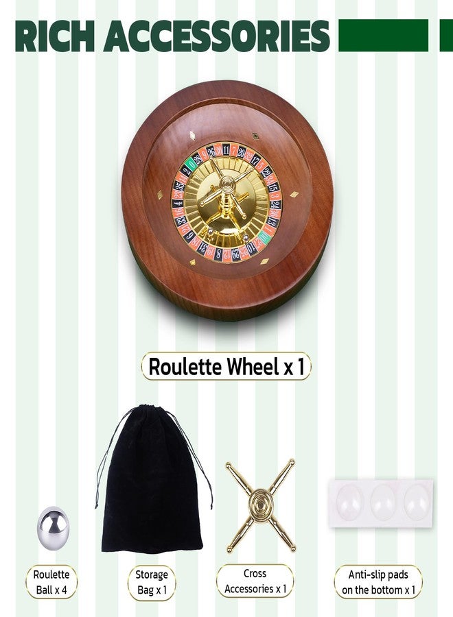 WodGod 10 Inch Wooden Roulette Wheel,Professional Solid Wood Casino Roulette Wheels for Adults,with 4 Roulette Balls,Perfect for Home Game Night and Entertainment Party - Image 3