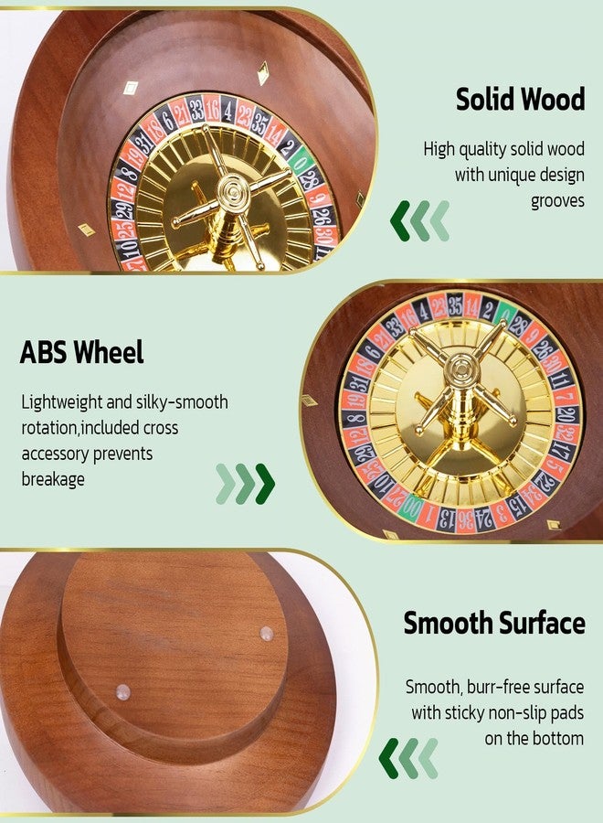 WodGod 10 Inch Wooden Roulette Wheel,Professional Solid Wood Casino Roulette Wheels for Adults,with 4 Roulette Balls,Perfect for Home Game Night and Entertainment Party - Image 4