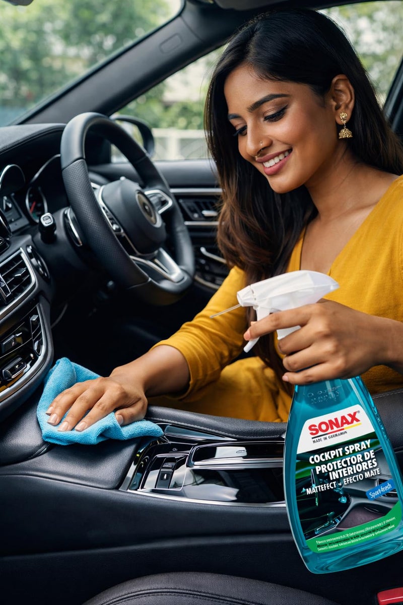 SONAX Cockpit Spray Matt Effect 500ml | Sport Fresh Fragrance | Dashboard Cleaner for Car | Dust-Repellent, Protective Plastic Care | For Matte, Textured Surfaces, Wooden Panels | Art. No. 03572410 - Image 2