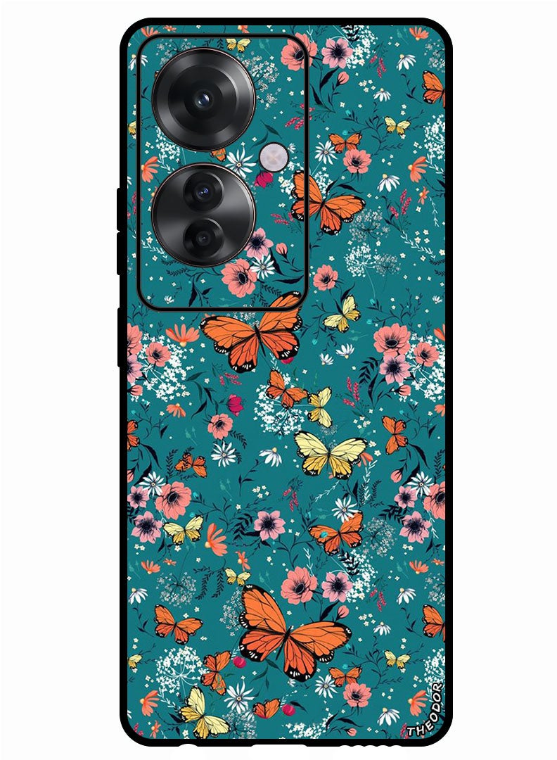Theodor Protective Case Anti Scratch Shock Proof Bumper Cover For Oppo F25 Pro Butt Flowers - Image 1