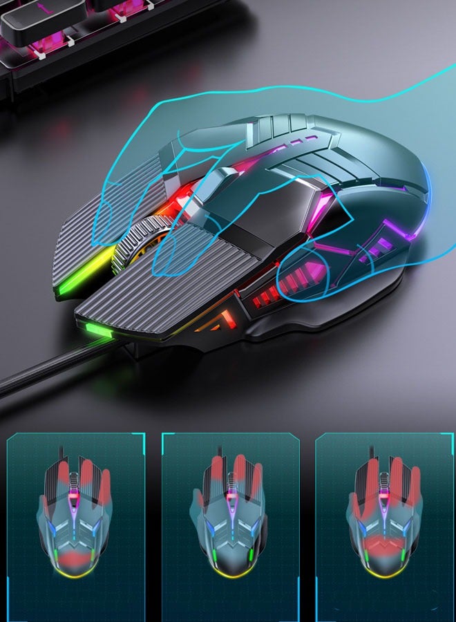 general Black Dired Gaming Mouse is Fast and Responsive Emits 7 Colors of Light - Image 1