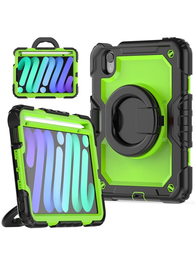 HuHa Case Cover For iPad mini 6 Bracelet Holder Silicone + PC Tablet Case Yellow Green 