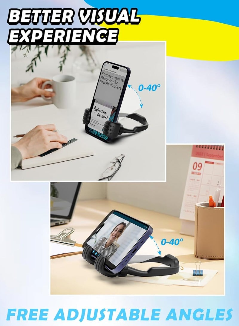 General Cell Phone Tablet Stands,Thumbs-up Cellphone Holder, Tablet Display Stand, Mobile Smartphone Mount Cradle for Desk Desktop,Universal, Multi-Angle, Cute, Black  - Image 3