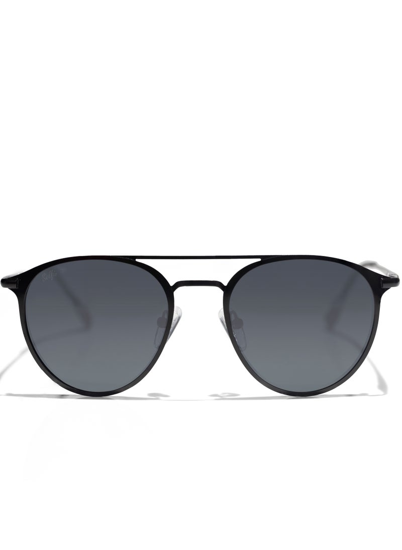 selfie Selfie Polarized Black Lense Black Metal Frame Sunglasses, SE8260-C1  - Image 1