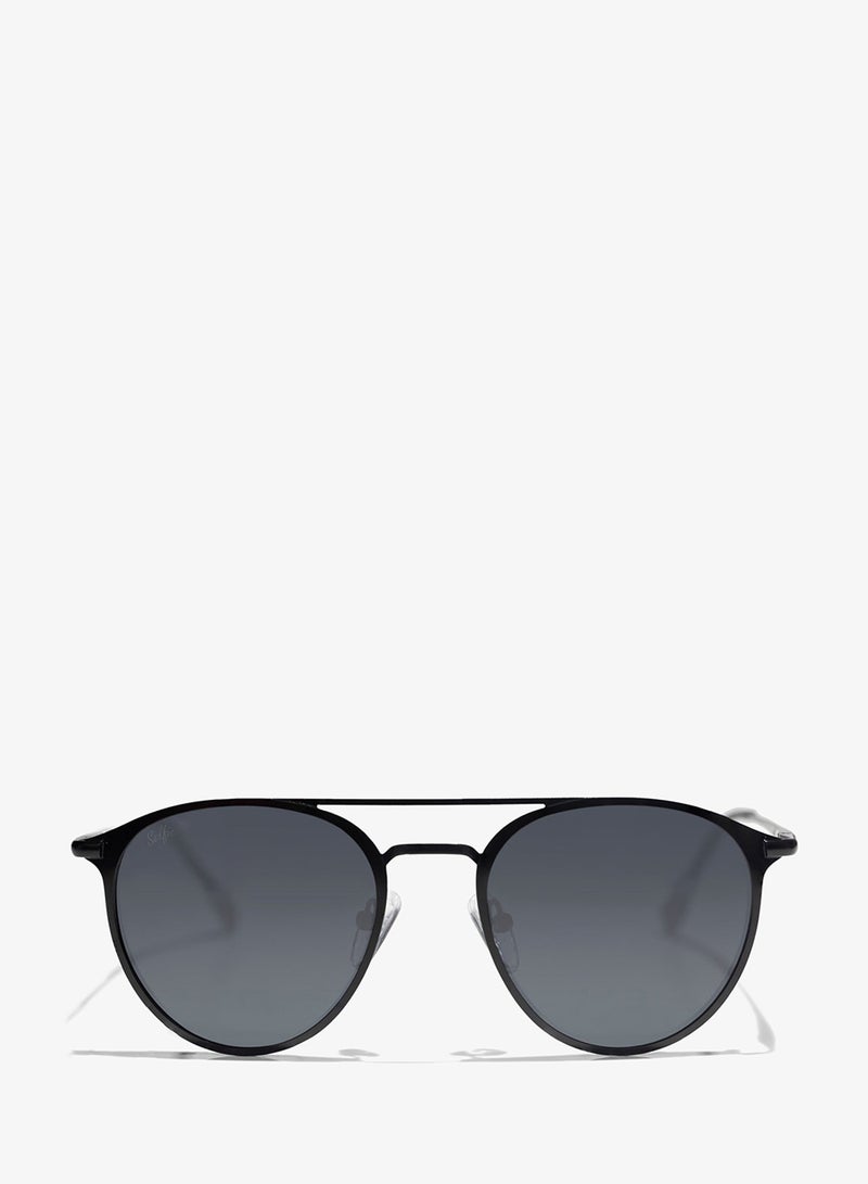 Selfie Polarized Black Lense Black Metal Frame Sunglasses, SE8260-C1 - Image 1