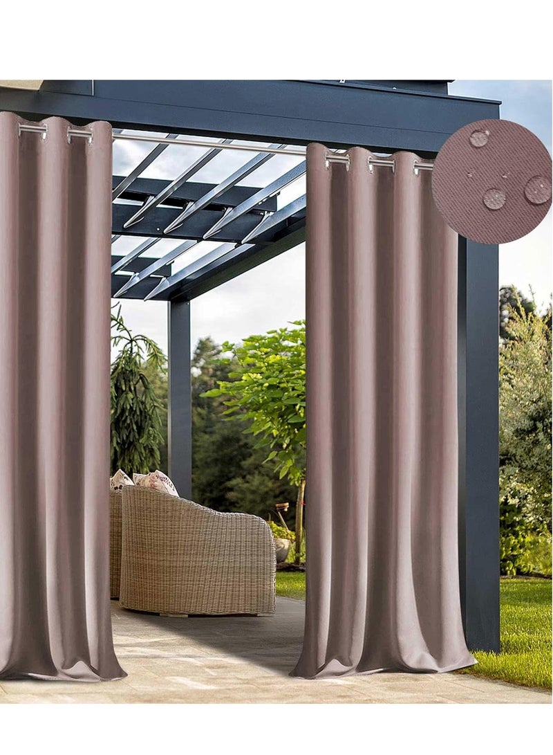 Gerenic Outdoor Curtains Waterproof Blackout Thermal Insulated Gazebo Shade with Grommets Windproof Blackout Curtain for Indoor Privacy Curtain for Bedroom, Pergola, Porch, Patio, Balcony, Garden (1 Panel) - Image 1