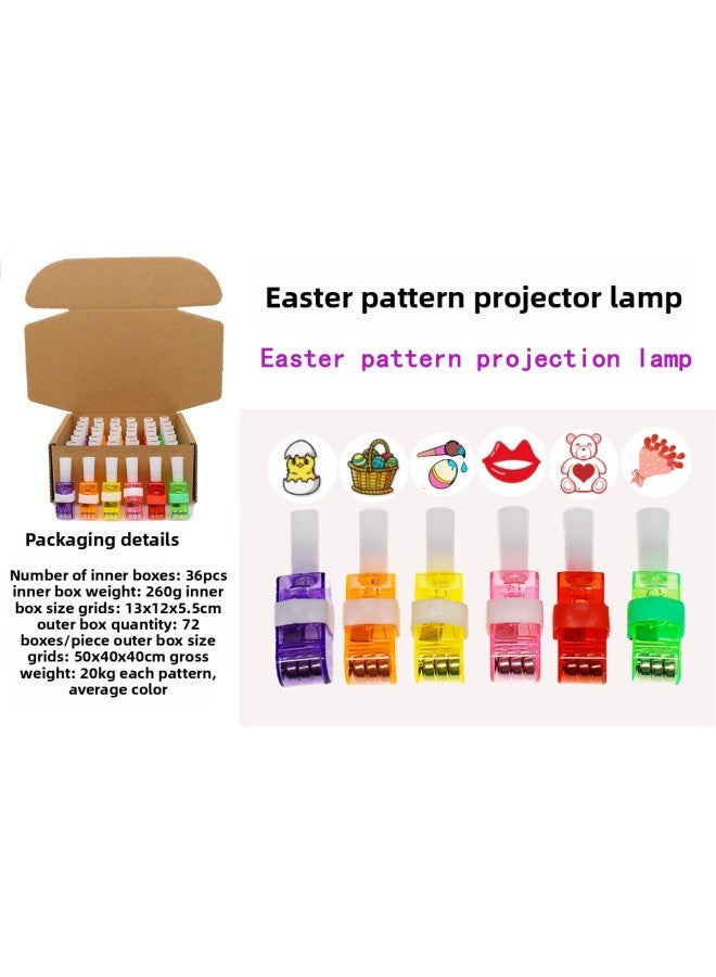 Loquat Special Supply Projection Finger Lamp LED Luminous Ring  Projection Lamp Projection Picture-Color:Boxed Easter 36 Pieces/box  - Image 1