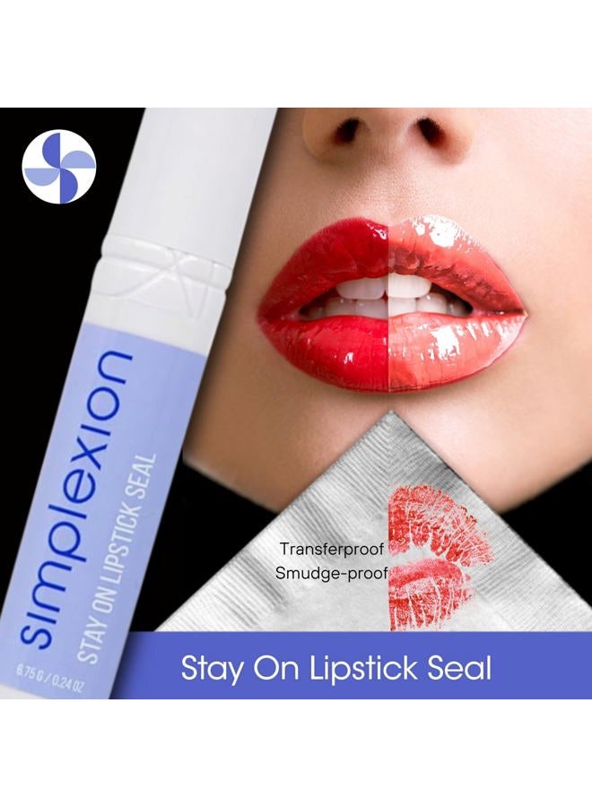 Simplexion Stay On Lipstick Seal - Long Lasting, Transferproof formula makes your lip color last longer. Goes on clear and prevents lip color from smudging, smearing, and caking. - Image 3