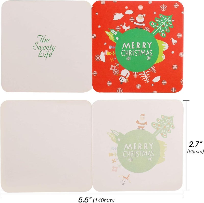 Konsait 144 Count Mini Christmas Cards Greeting Gift Holiday CardBlank Note Cards Xmas Card with Envelopes for Winter Holiday Christmas Party Favor Supplies 27x 27 Inches - Image 2